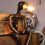 Roboleuchte moderne schlafzimmerlampe roboterform futuristisches design silber schwarz lampe xlumina3