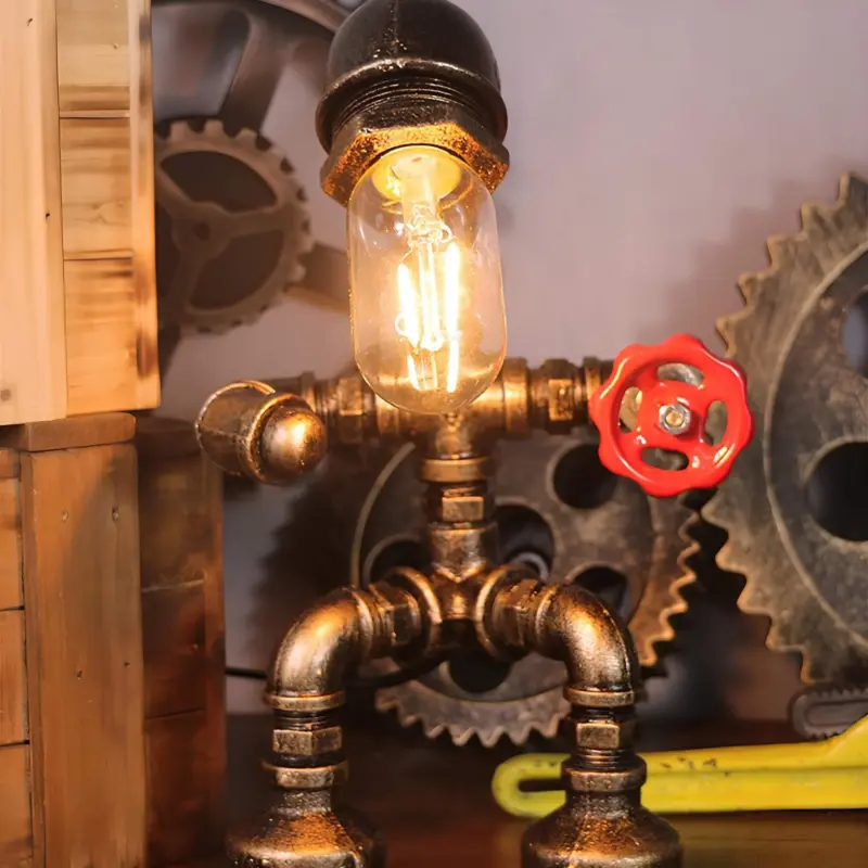 Roboleuchte moderne schlafzimmerlampe roboterform futuristisches design silber schwarz lampe xlumina5