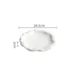 Rock pattern edged ceramic serving plate