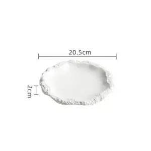 Rock Pattern Edged Ceramic Serving Plate