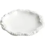 Rock pattern edged ceramic serving plate