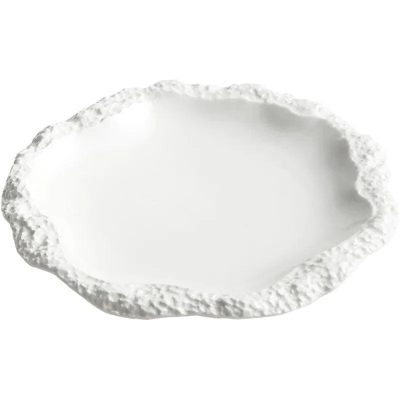 Rock Pattern Edged Ceramic Serving Plate 950617