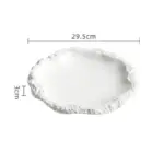 Rock pattern edged ceramic serving plate