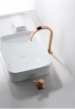 Rose gold 360 degree rotating bathroom faucet