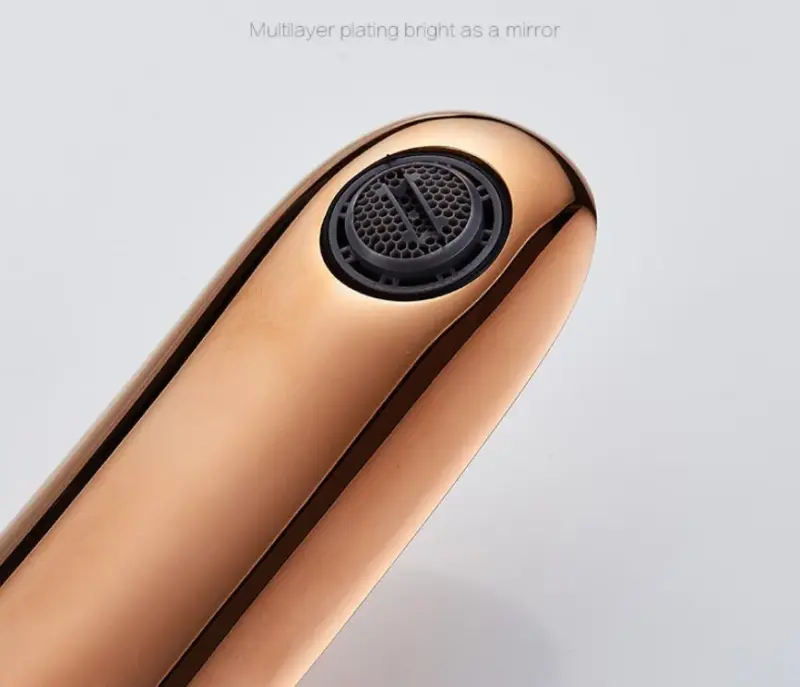 Rose gold minimalistic sink faucet