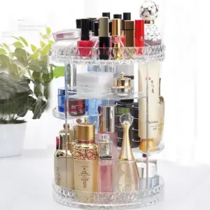 Rotating Three Tier Cosmetics Storage
