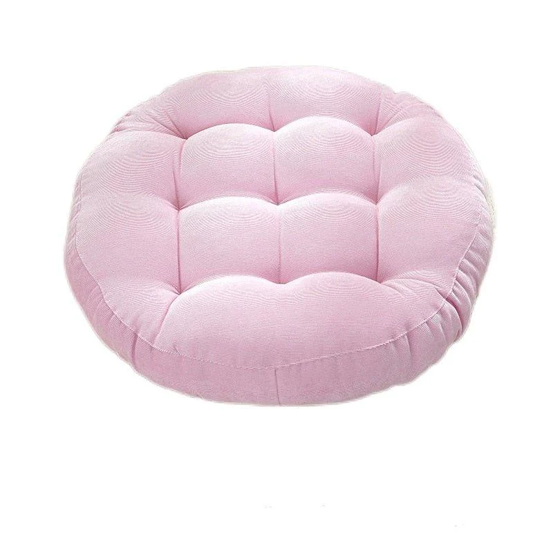 Round Corduroy Solid Tufted Thick Cushion 113743