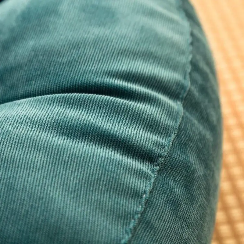 Round corduroy solid tufted thick cushion