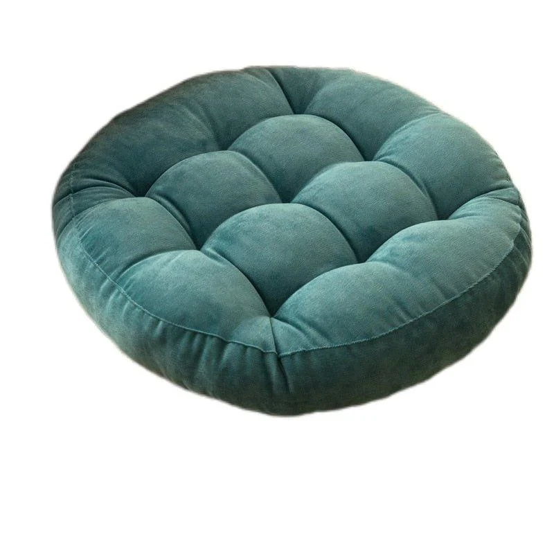 Round Corduroy Solid Tufted Thick Cushion 504091