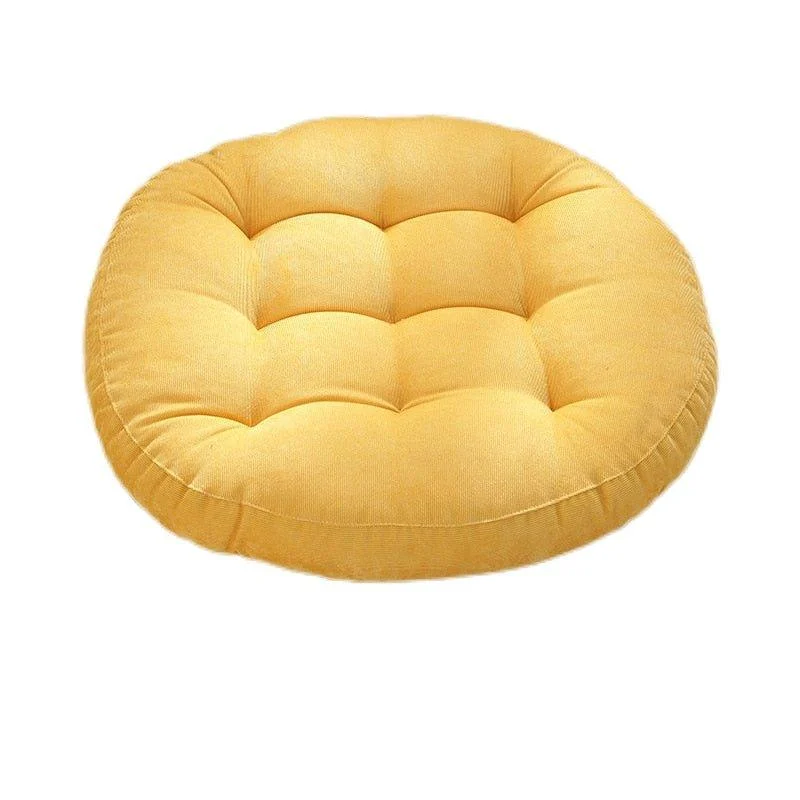 Round Corduroy Solid Tufted Thick Cushion 781031