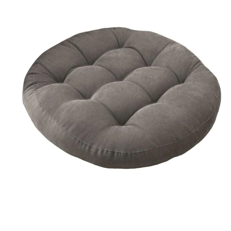 Round Corduroy Solid Tufted Thick Cushion 831614