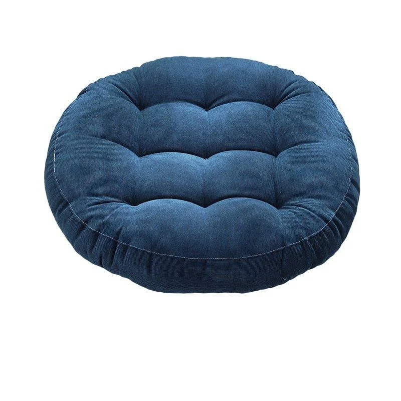 Round Corduroy Solid Tufted Thick Cushion 990954