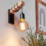 Rusticbeam holz eisen wandlampe rustikale wandleuchte industrial style xlumina4