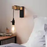 Rusticbeam holz eisen wandlampe rustikale wandleuchte industrial style xlumina5