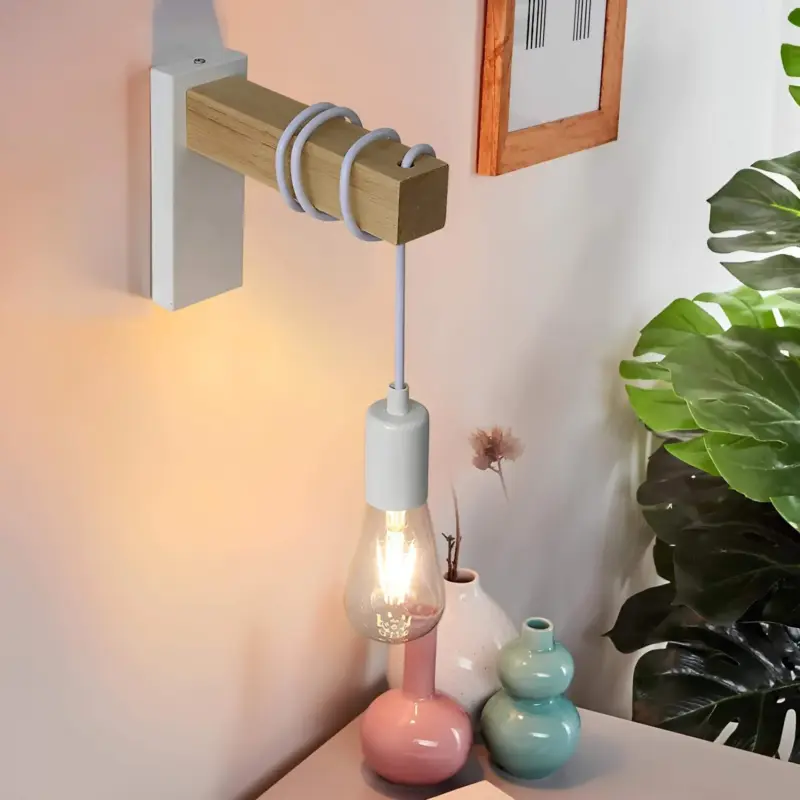 Rusticbeam holz eisen wandlampe rustikale wandleuchte industrial style xlumina6