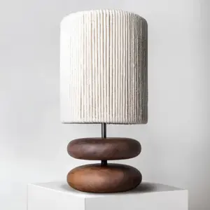 Homeko - Table lamp walnut weave