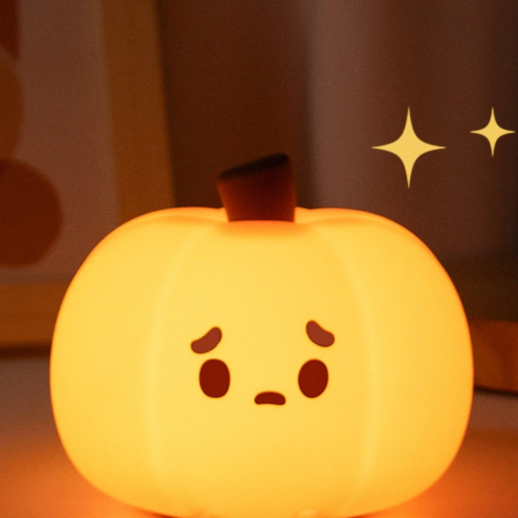 Sad Halloween Pumpkin Night Lamp Patchandbagel 251790