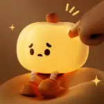 Sad halloween pumpkin night lamp patchandbagel