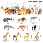 Safari animals night light garland