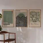 Sage green matisse yayoi kusama exhibition posters