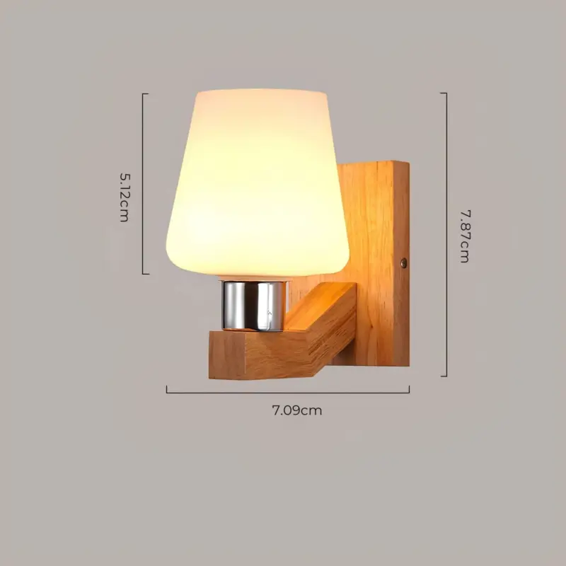 Scandilicht moderne glas holz wandlampe naturholz klar matt glas e27 wandleuchte xlumina6