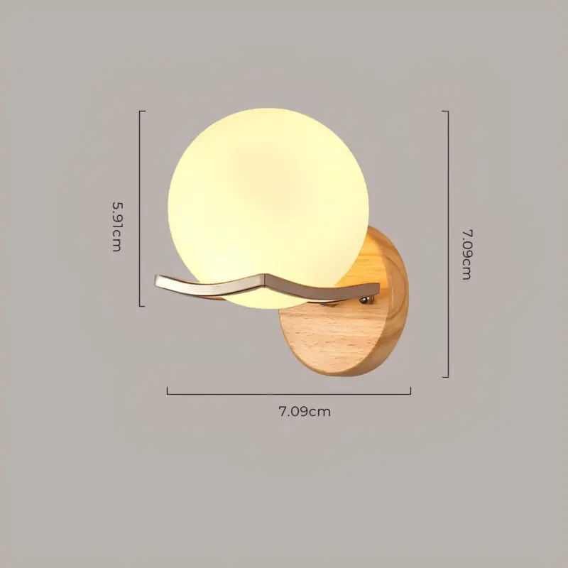 Scandilicht moderne glas holz wandlampe naturholz klar matt glas e27 wandleuchte xlumina9