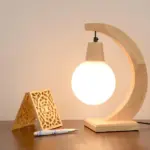 Scandilight boog tischlampe nordisches design e27 weiss holz xlumina