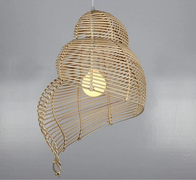 Sea Shell Snail Bamboo 98 To 13 Wide Led Pendant Lamp Shade 951548