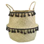 Seagrass storage basket with handles