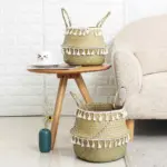 Seagrass storage basket with handles