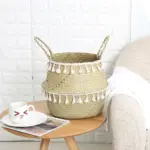 Seagrass storage basket with handles