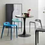 Set of four colourful modern kitchen dining chairs