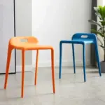 Set of four colourful modern kitchen dining chairs