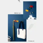 Set of four wall mounted hanging hooks