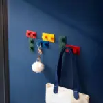 Set of four wall mounted hanging hooks