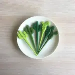 Set of six green cactus dessert forks