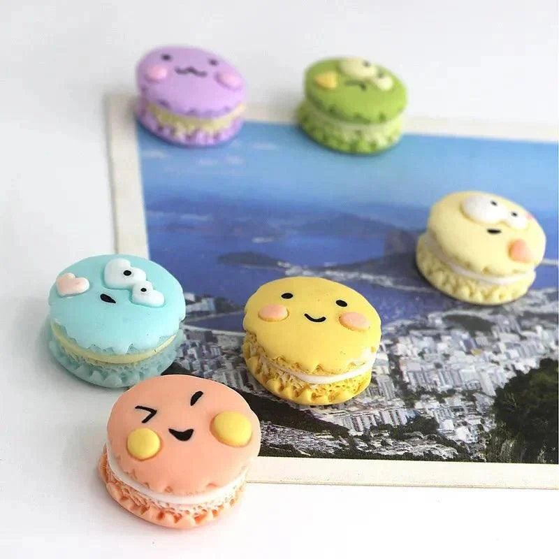 Set Of Six Pastel Macaron Shaped Fridge Magnets 554069