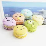Set of six pastel macaron shaped fridge magnets