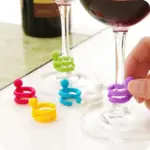 Seven piece wine glass charms party set