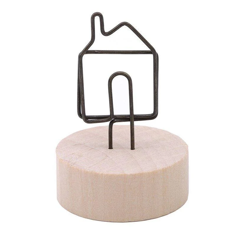 Shaped Round Wooden Photo Clip 297106