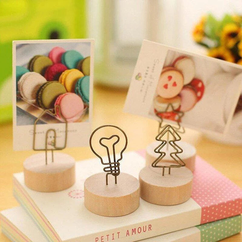 Shaped Round Wooden Photo Clip 578264