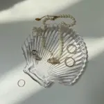 Shell shaped white ceramic jewellery tray