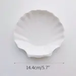 Shell shaped white ceramic jewellery tray