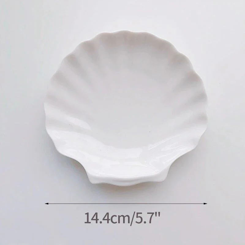 Shell Shaped White Ceramic Jewellery Tray 641234