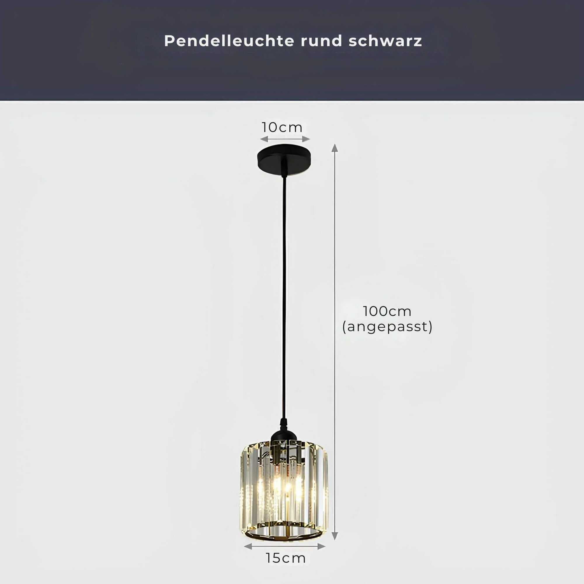 Shimmerglo Moderne K9 Kristall Pendellampe Gold Schwarz Modern Design Wohnzimmer Essen Xlumina