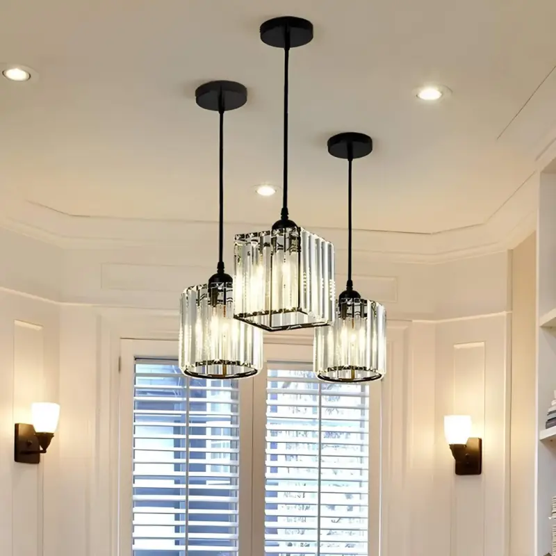 Shimmerglo moderne k9 kristall pendellampe gold schwarz modern design wohnzimmer essen xlumina7