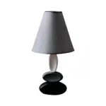 Shinestyle moderne tischleuchte metall stoffschirm 40cm xlumina