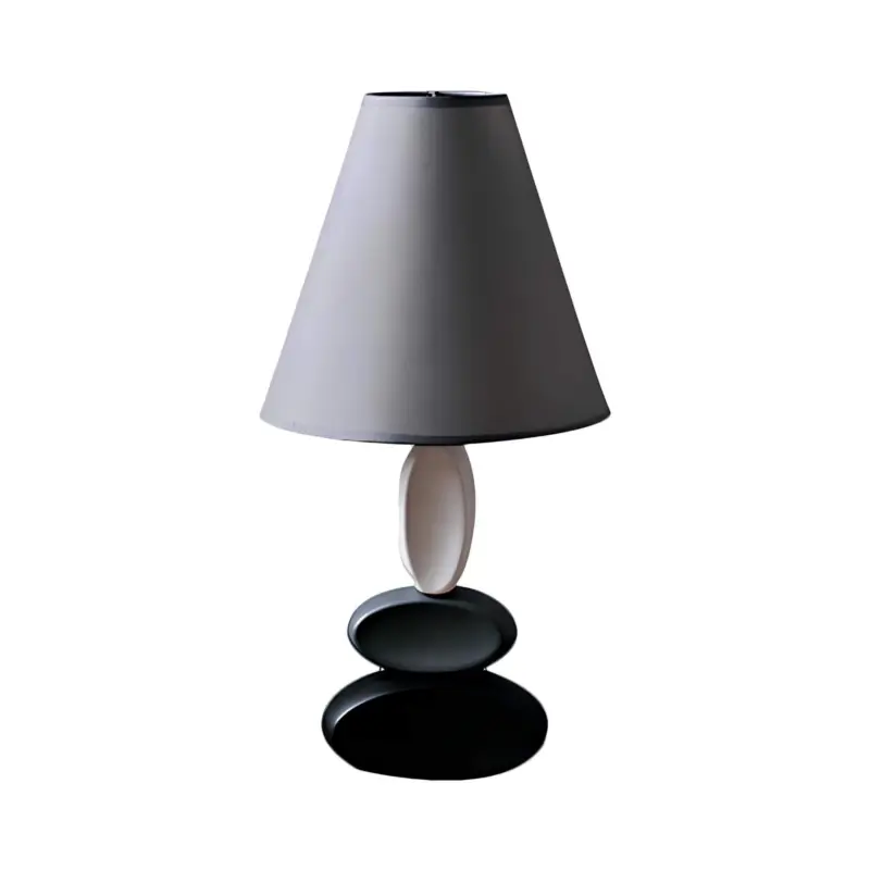 Shinestyle moderne tischleuchte metall stoffschirm 40cm xlumina