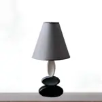 Shinestyle moderne tischleuchte metall stoffschirm 40cm xlumina2