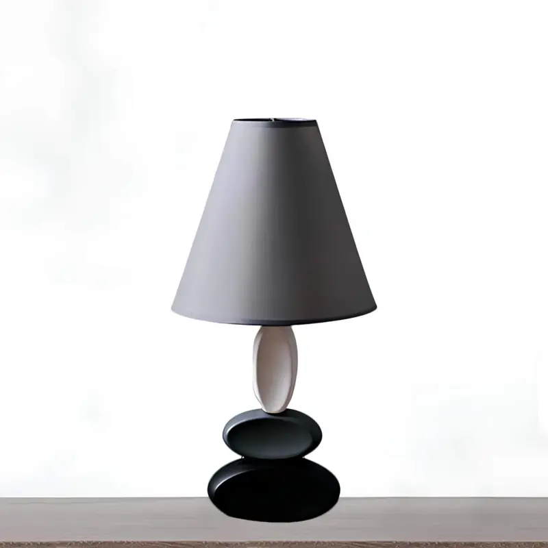 Shinestyle moderne tischleuchte metall stoffschirm 40cm xlumina2